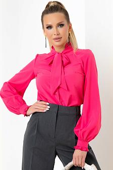 Блуза с бантом цвет розовая фуксия