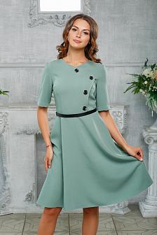 Платье с пуговицами цвет оливка 