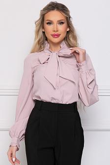 Блуза с бантом цвет розово-бежевый