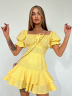 Платье из шитья с воланами цвет желтый