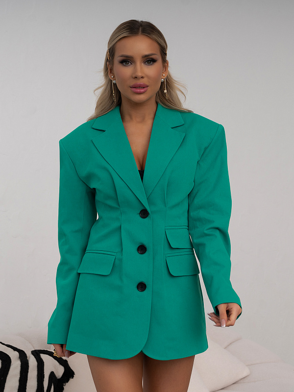 Пиджак с карманами цвет зеленый