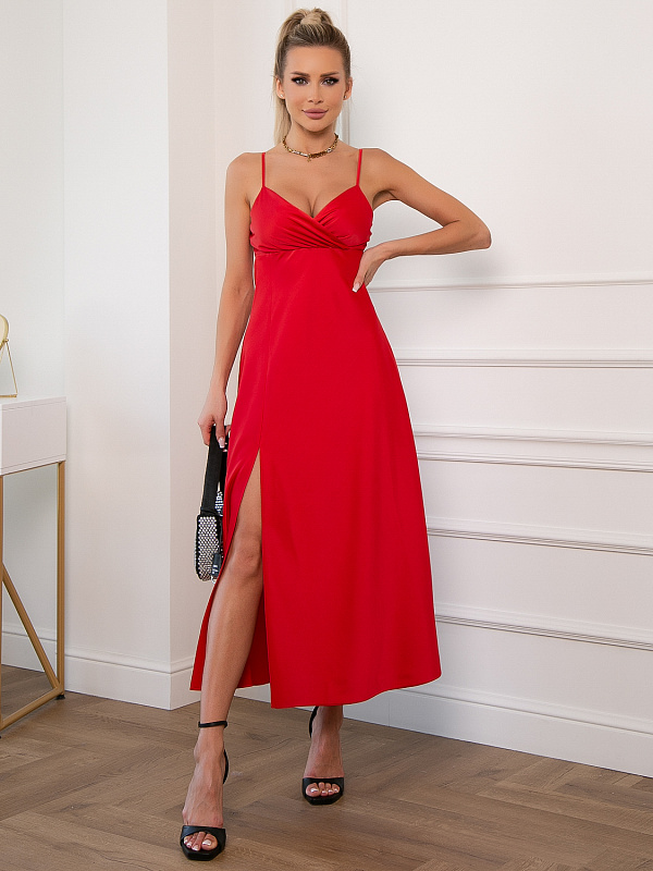 Платье комбинация цвет красный